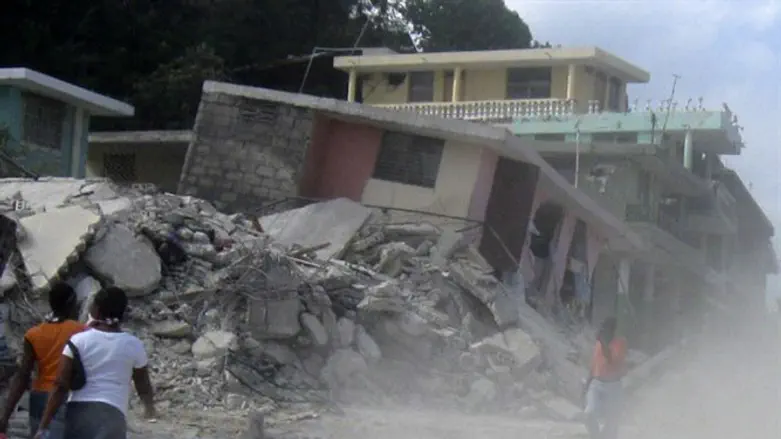 Homes destroyed by earthquake