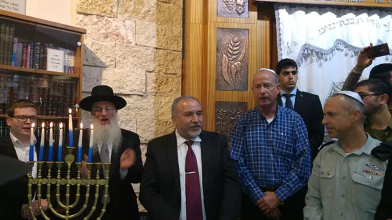 Liberman at Hanukkah light