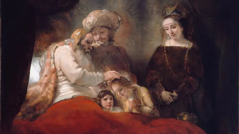 Jacob blessing by Rembrandt