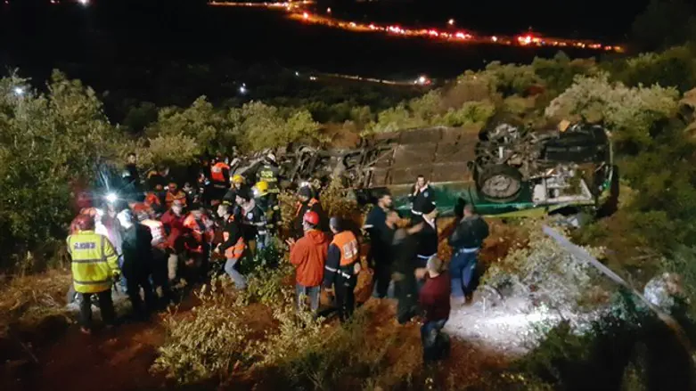 Место аварии на шоссе №60 в Самарии