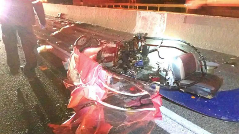 The scooter after the collision