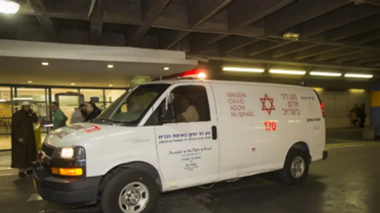 l.Ambulance at Shaarei Tzedek hospita