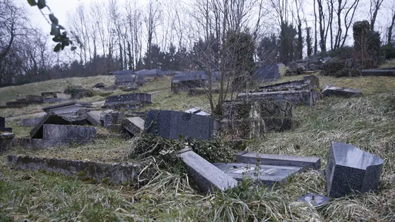 Vandalized gravestones (illustrative)