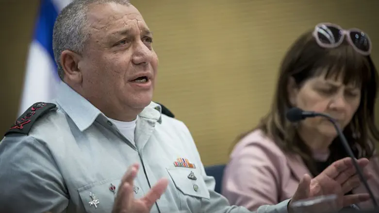 Gadi Eizenkot during Wednesday's meeting in the Knesset