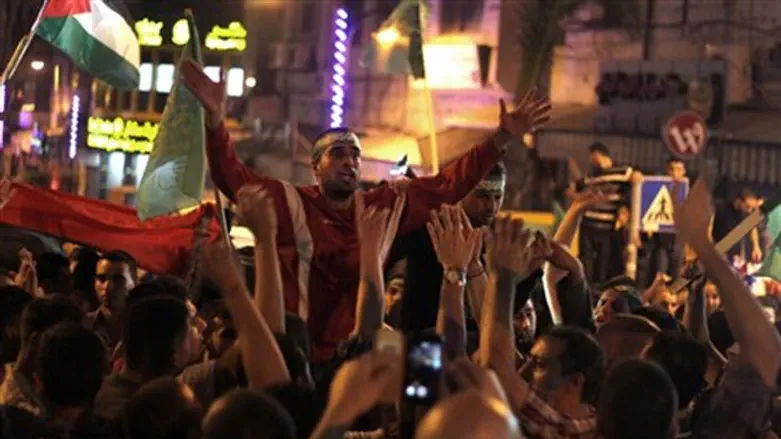 Rally in support of terrorism in Ramallah