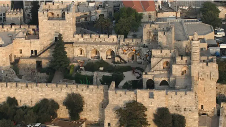 birds eye view of The Tower of David, Jerusalem
