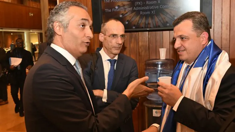 Shama-Cohen with the Jordanian ambassador and the EU ambassador