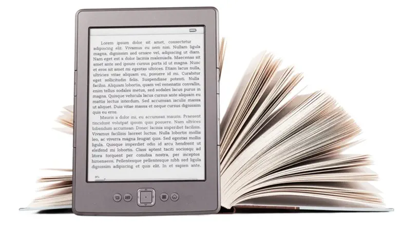 E-reader and book