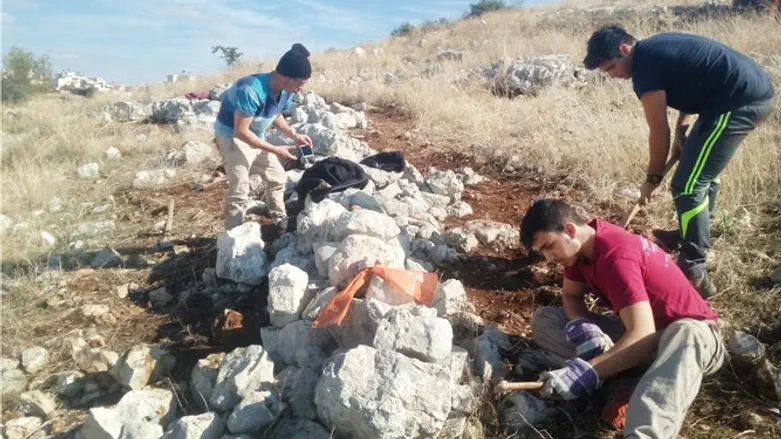 Melach Haaretz preparatory program students discover Ottoman army military position