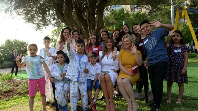 Sara Netanyahu and Melania Trump at the Hadassah Ein Kerem Hospital