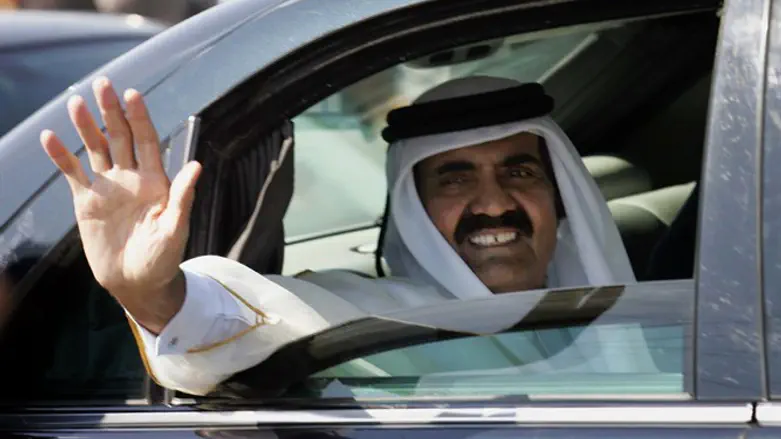 Qatari Emir Sheikh Hamad bin Khalifa al-Thani in Gaza