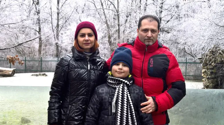 Dan Sofer, his wife and son in Vilnius, Lithuania, December 2016.