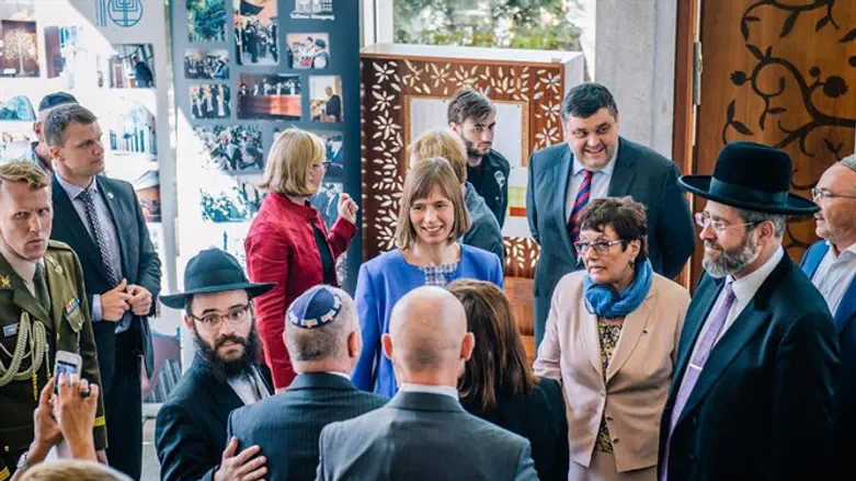 президент Эстонии Керсти Кальюлайд на 10-летии еврейского общинного центра в Таллине