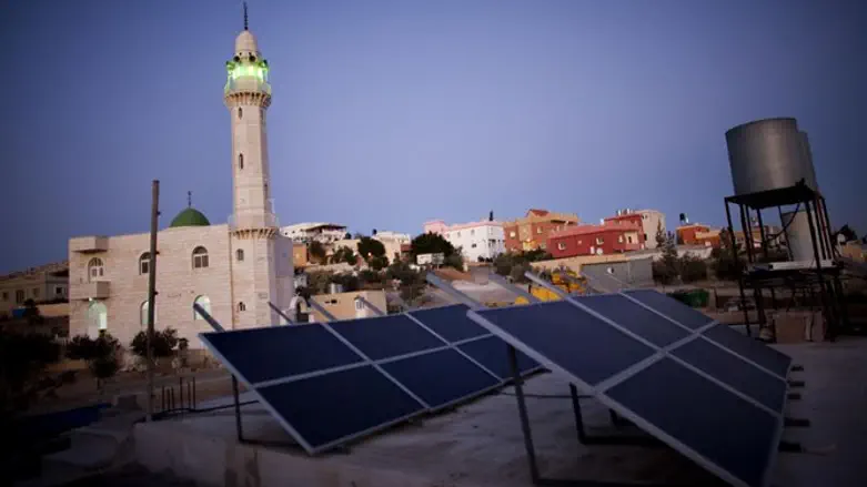 Solar panels in a Bedouin village