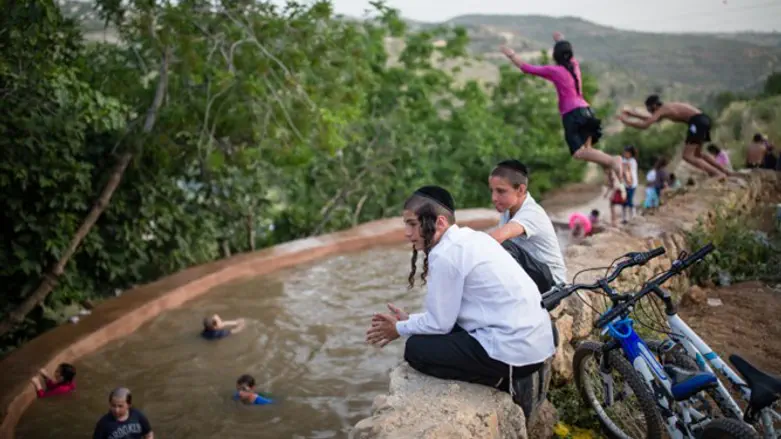 Enjoying the hot weather.