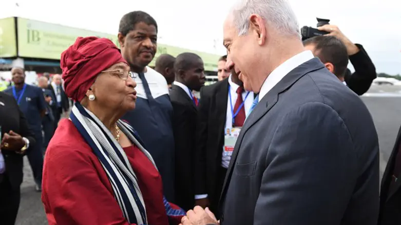 Netanyahu meets with Liberian President Ellen Johnson-Sirleaf