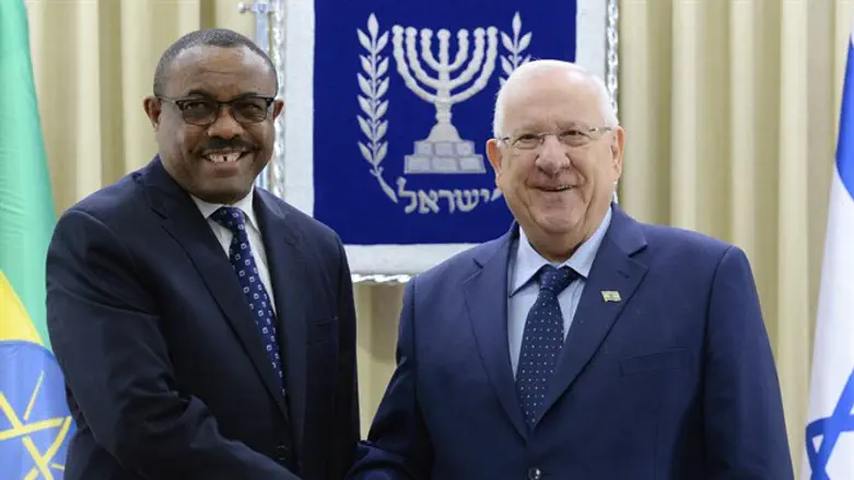 ריבלין עם ראש ממשלת אתיופיה