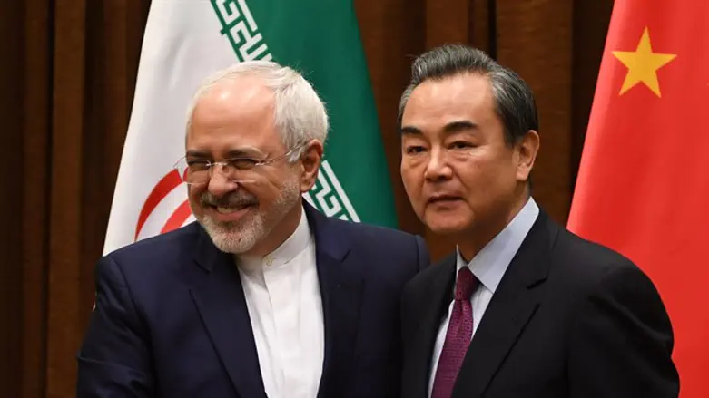 Iranian Foreign Minister Mohammad Javad Zarif with Chinese Foreign Minister Wang Yi 