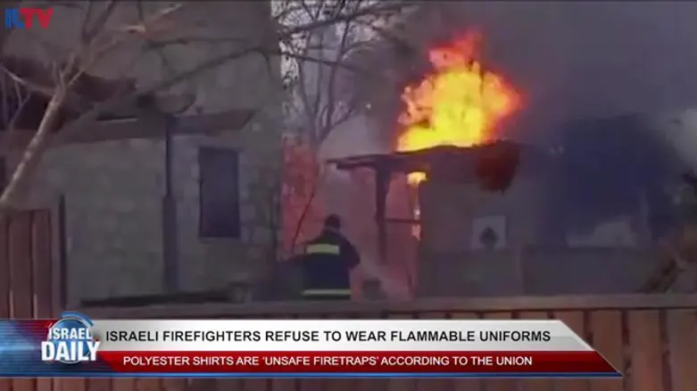 Firefighters refuse to wear flammable uniforms