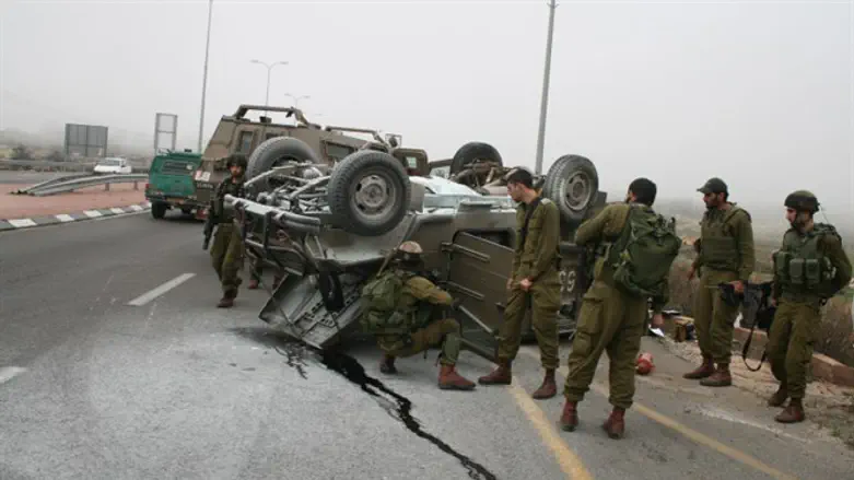 Overturned jeep, archives