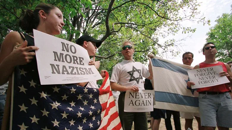 Jewish Defense League protest against the planned neo-Nazi demonstration