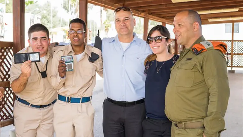 Ariel Almog (center) with participants in Special in Uniform program