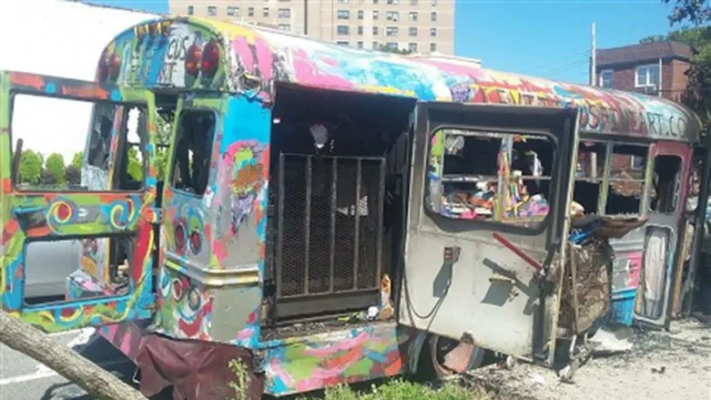 burnt bus