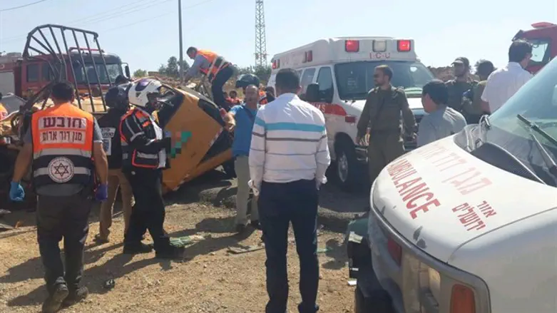 זירת התאונה בכביש 60