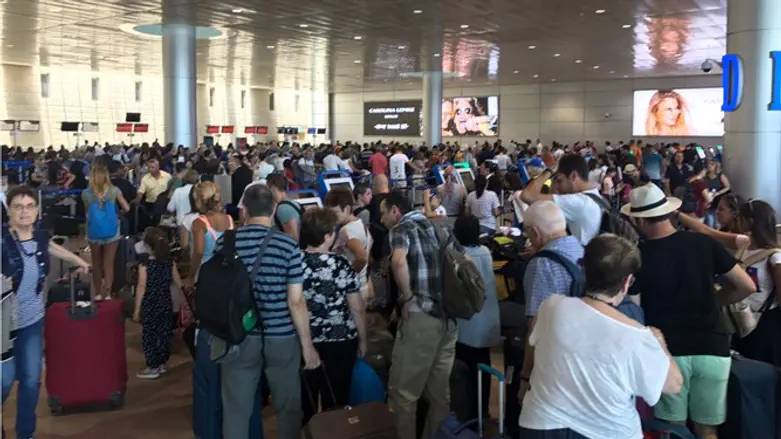 Travelers in Ben Gurion Airport