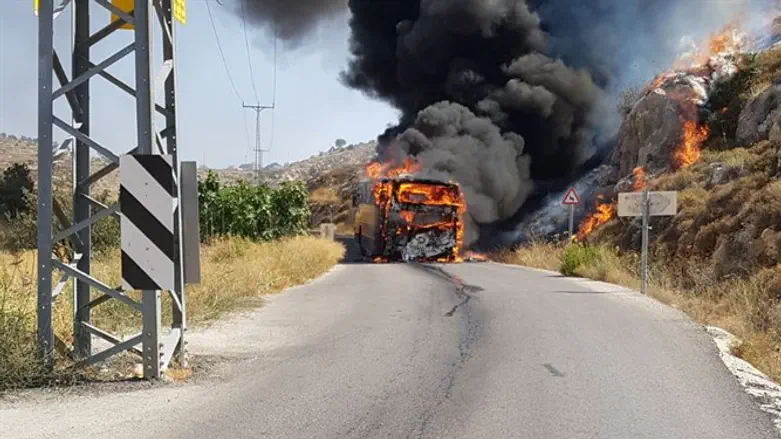 The burning bus