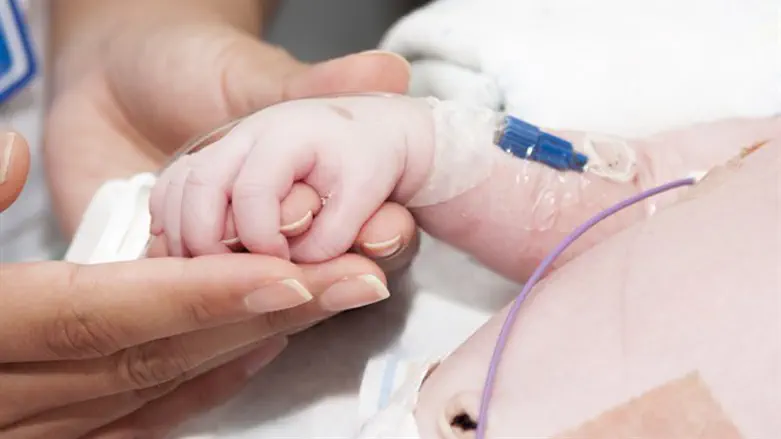 Baby in hospital