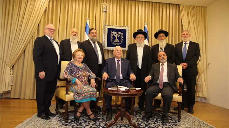 ריבלין עם זוכי פרס מרכוס כץ