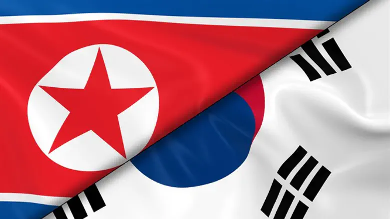 South Korean and North Krorean flags