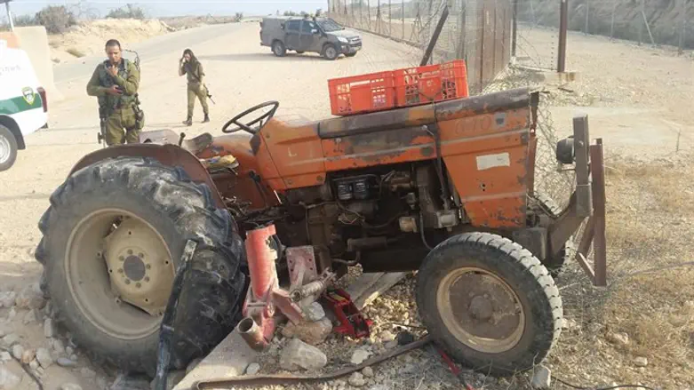 The stolen tractor