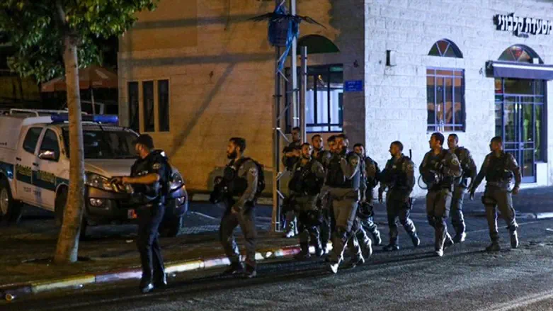 Police patrol Jaffa during riots