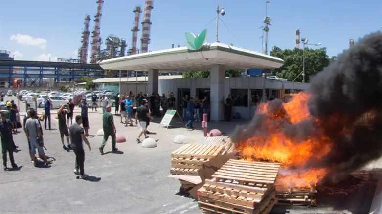 הפגנת עובדי "חיפה כימיקלים"