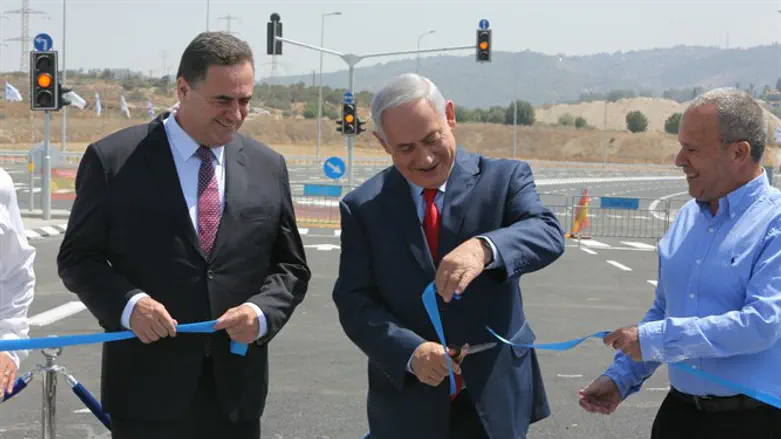 Нетаньяху и Кац на открытии шоссе №38