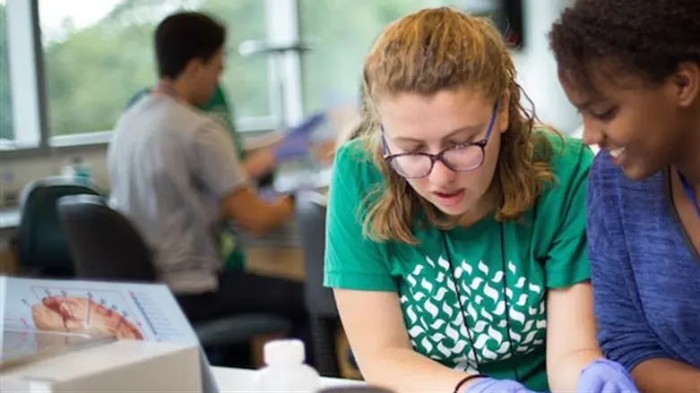 Students work on bench skills in the lab during the Genesis science course.