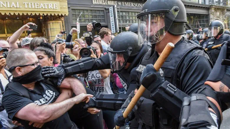 Antifa activists in Boston