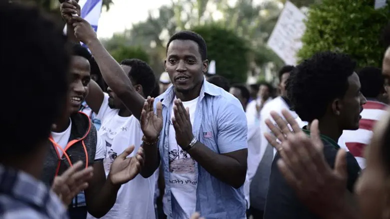 Illegal immigrants from Eritrea in Tel Aviv