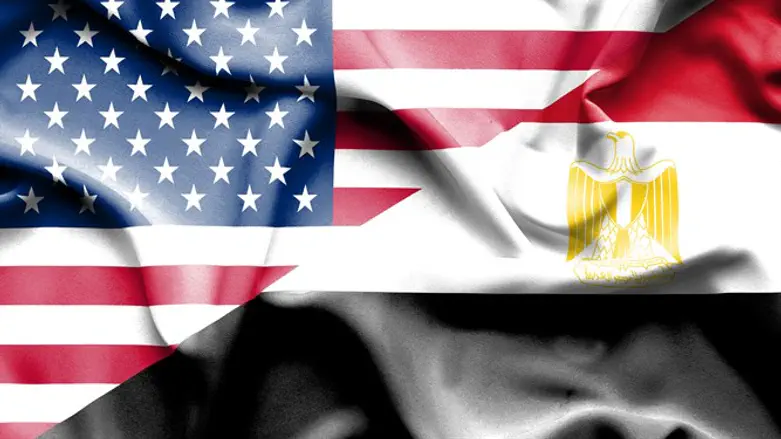 Flags of Egypt and the U.S.