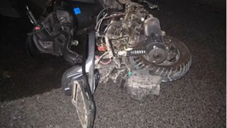 הקטנוע אחרי התאונה