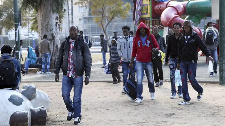 Infiltrators in Tel Aviv playground