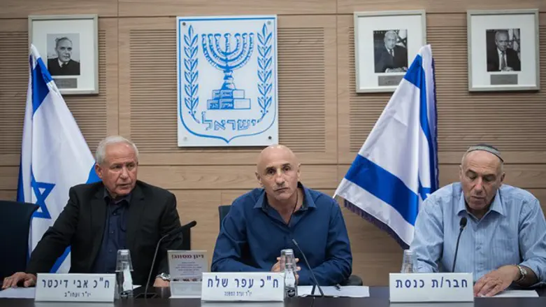 Committee members Dichter, Shelach, and Yogev present public section of report