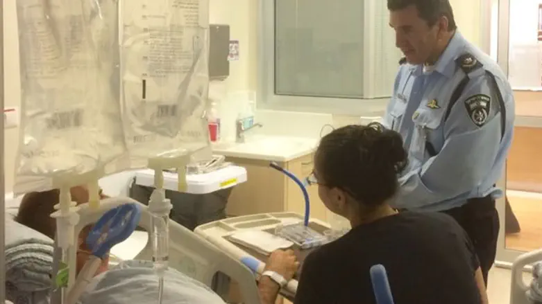 Halevi with the wounded security coordinator