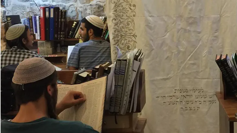הפרוכת בבית המדרש של ישיבת צפת