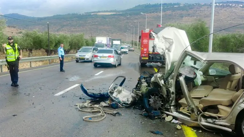 זירת התאונה בצפון