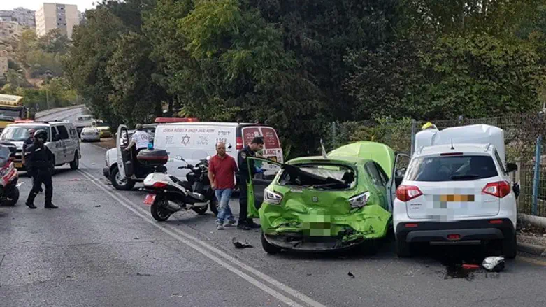 זירת התאונה הקשה בירושלים