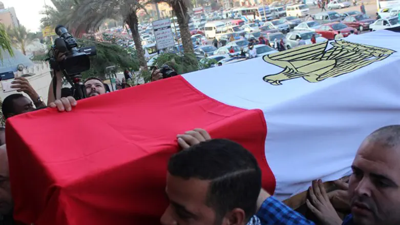 Funeral of officer killed in attack in Giza