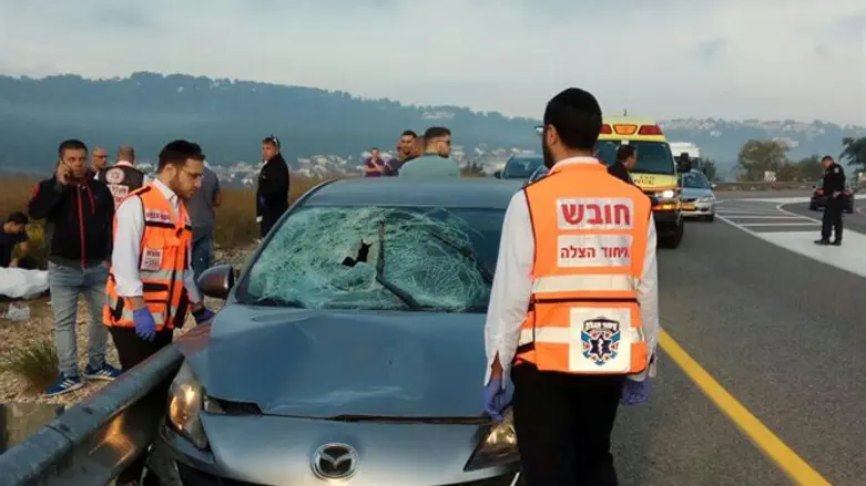 זירת התאונה בכניסה לפקיעין החדשה